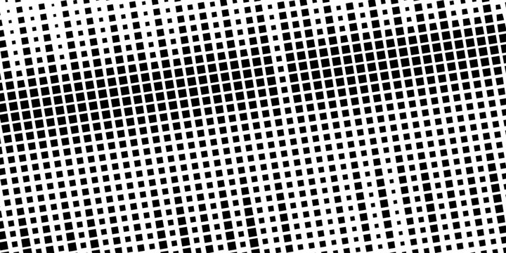 Black square pattern abstract on white background. Vector illustration. metal lattice in the sun close-up. mosaic pattern, tile for bathroom and kitchen. Squares half tone pattern background 
