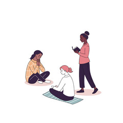 a moment of shared focus, stillness, or mental health awareness. meditation posture, practicing mindfulness outdoors.