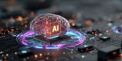 Artificial intelligence brain circuit technology and neural networks connecting the future