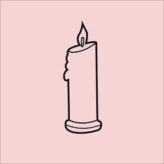 Canble black and white clipart