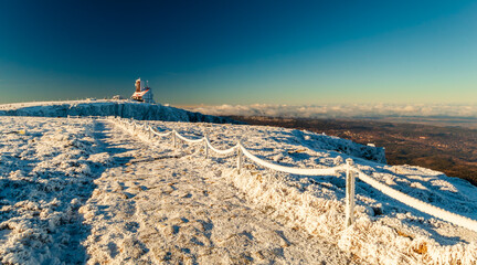 The road to the śnieżne kotły and the former closed shelter, Lower Silesia, Poland.	