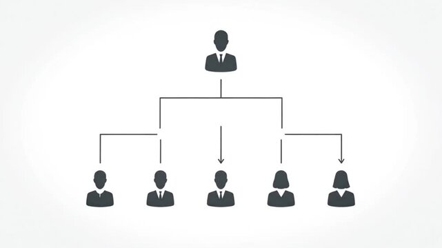 Hierarchical organization chart depicting team structure - Powered by Adobe