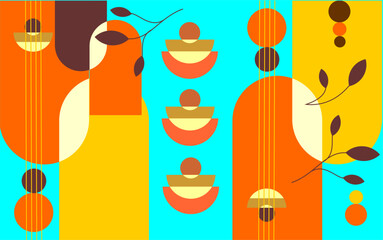 Boho abstract wall art design. Boho wall art with earthy tones. Abstract bohemian botanical design.
Minimal boho geometric artwork. Modern boho wall art vector.