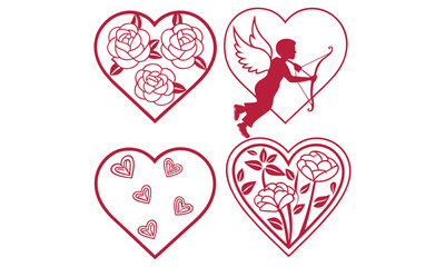 Valentine&rsquo;s-Day outline or line icon design bundle.