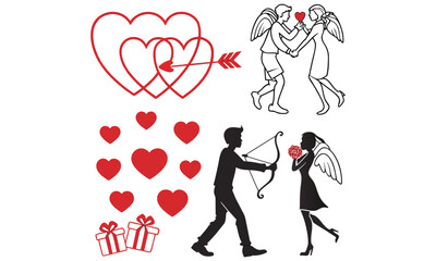 Valentine&rsquo;s-Day outline or line icon design bundle.