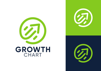 circle arrow growth logo. creative fast business finance icon vector design