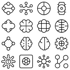 Obraz premium Set of abstract symbols and icons isolated on transparent background