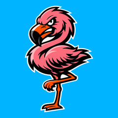 Flamingo Sports Mascot Logo Vector Bold Team Emblem