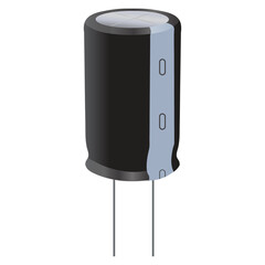 Electrolytic Capacitor Illustration with Polarized Terminals
