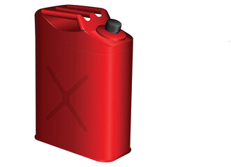 Red Metal Jerry Can Fuel Container Vector Illustration