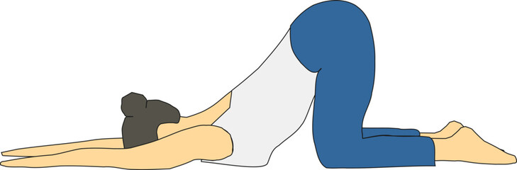 Yoga Pose Illustration of Uttana Shishosana (Puppy Pose)