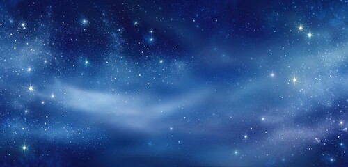 Naklejka premium Night sky panorama with stars and clouds