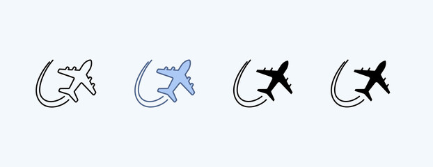 Flight Multiple Icon Illustration Vector
