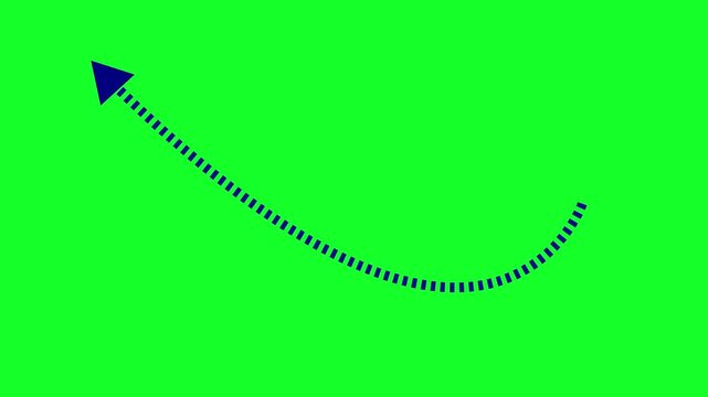Blue Arrow Animation on Green Screen 4K, Bouncing Pointer Motion Graphic for Highlights, Callouts, and UI Navigation  