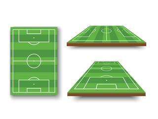 Soccer field illustrations in 2d and 3d isometric views © MDNURUL