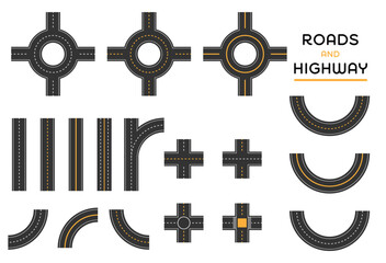 Obraz premium Road and highway infrastructure symbols
