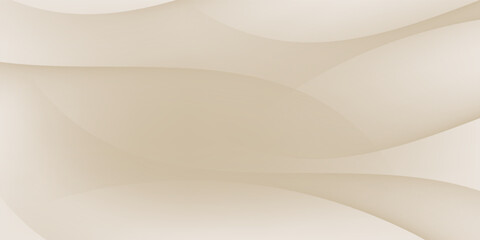 Smooth beige wave gradient background. Soft silk ecru liquid wallpaper. Pearl color splash texture for banner, flyer, presentation, graphic design, leaflet. Abstract blur wavy backdrop cover. Vector