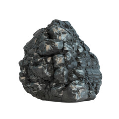 Obraz premium Raw Metallic Ore Rock Isolated on Black Background