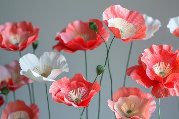 Obraz premium Stunning handmade paper poppies adding a touch of beauty and artistry to any setting