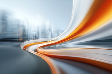 Dynamic abstract image of a futuristic city with vibrant, flowing lines.