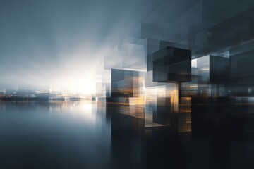 Abstract digital art showcasing blurred geometric shapes and dynamic lighting effects.