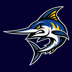 Aggressive Swordfish Sports Mascot Logo Vector Dynamic Team Emblem