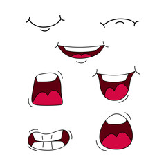 Cartoon mouth happy illustration sign design vector