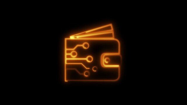 Digital Wallet Online Payment System with Money, Credit Cards and Electronic Transaction Icons, Secure Fintech Mobile Banking, Cashless Payment Technology Concept, E-Commerce Finance Interface on Dark