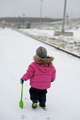 toddler girl in warm jacket