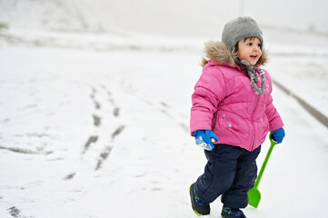 toddler girl in warm jacket