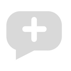 Fototapeta premium Chat bubble icon with plus symbol representing new message or add conversation.