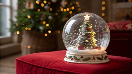 Christmas snow globe christmas tree decoration.