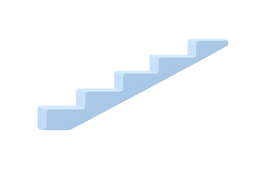 Blue 3d staircase icon representing progress, achievement, growth, success, and climbing up to new levels