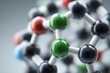 Close-up of a 3D molecular structure