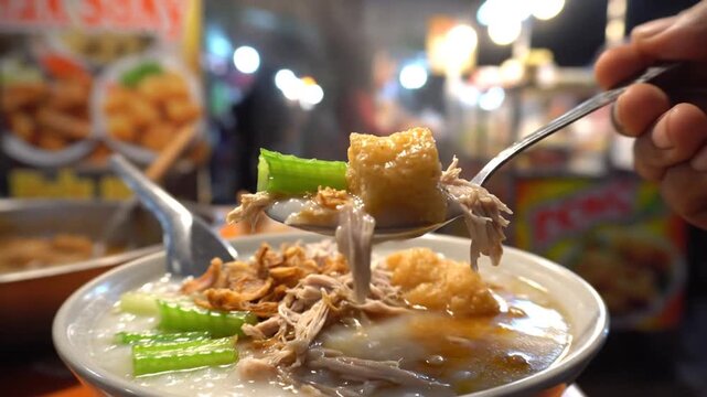 Savory Rice Porridge: Street Food Delight