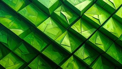 Abstract Green Geometric Pattern Background.