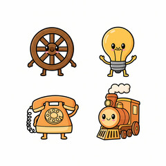 Cute History Of Inventions Education 4 Icon Pack