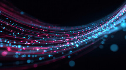 Colorful light trails create vibrant patterns in a dark space during nighttime