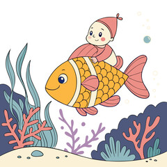 vector illustration of a fish