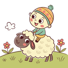 little girl with flowers