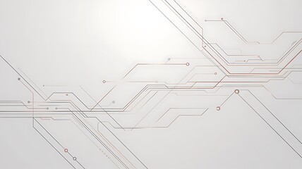Abstract Technology Circuit Lines on Minimal White Background