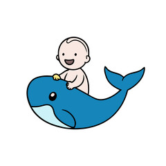 cute baby and animal