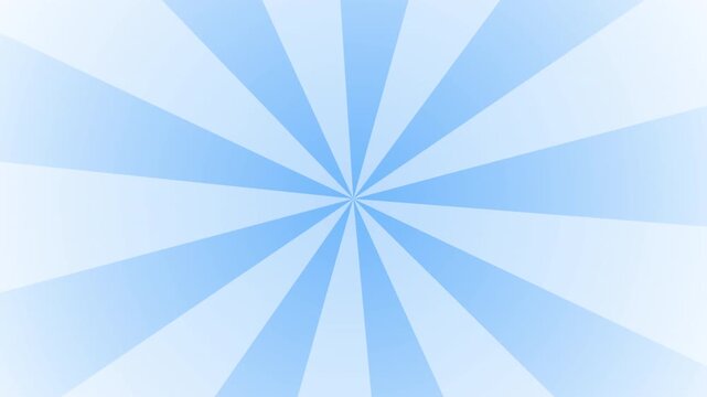 Light blue and white retro sunburst rotation animation with radial beams for vintage pop art background and cinematic comic style video intros.
