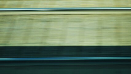 Obraz premium Railroad rails in motion. View from the top.