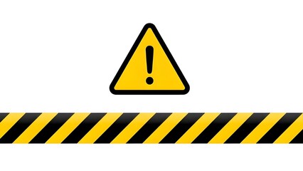 yellow warning sign on black background