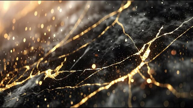 Elegant luxury marble motion gold particles