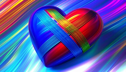 Abstract Heart with Bandage Art: Vibrant Expressionist Paintings for Emotional Healing and Resilience