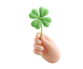 A hand gently holds a vibrant four leaf clover a symbol of good luck