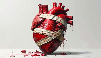 Mended Heart Art Collection: Realistic Anatomical Illustrations, Cinematic 3D Renders, and Symbolic Healing Concepts for Mental Health