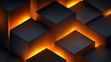 Abstract geometric pattern with glowing lights, featuring interconnected shapes and luminous highlights, creating a futuristic, digital, and visually striking background.
